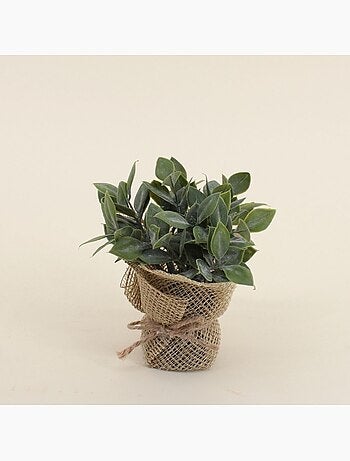 Lot de 6 plantes artificielles pot en jute 14cm