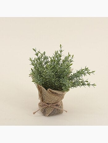 Lot de 6 plantes artificielles pot en jute 14cm