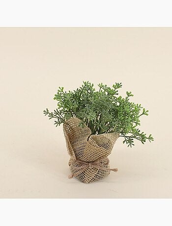 Lot de 6 plantes artificielles pot en jute 14cm