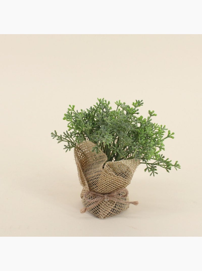 Lot de 6 plantes artificielles pot en jute 14cm Beige - Kiabi