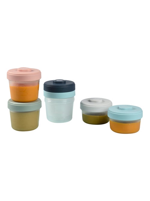 Lot de 6 pots de conservation bleu et rose (90 ml et 150 ml) - Kiabi Lot de 6 pots de conservation bleu et rose (90 ml et 150 ml) - Kiabi