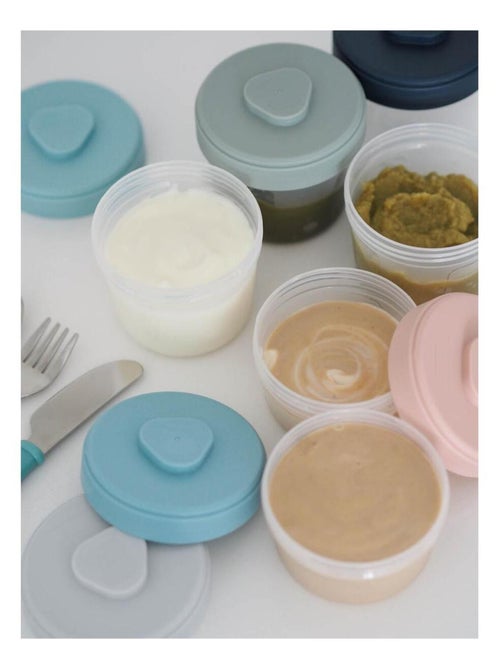 Lot de 6 pots de conservation bleu et rose (90 ml et 150 ml) - Kiabi Lot de 6 pots de conservation bleu et rose (90 ml et 150 ml) - Kiabi