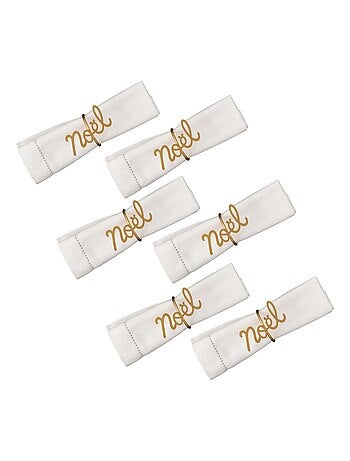 Lot de 6 ronds de serviettes Noël en métal