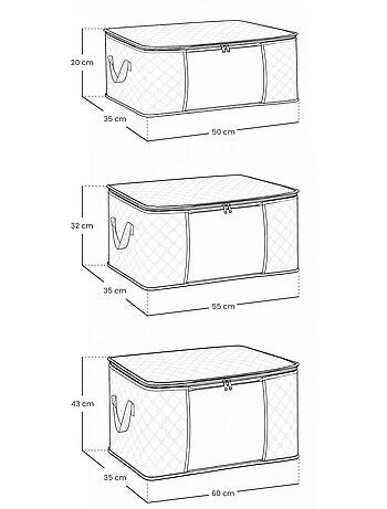 Lot de 6 sacs de rangement pliable pour vêtements, linge de maison avec poignées - vivezen