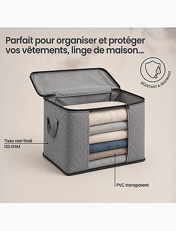Lot de 6 sacs de rangement pliable pour vêtements, linge de maison avec poignées - vivezen
