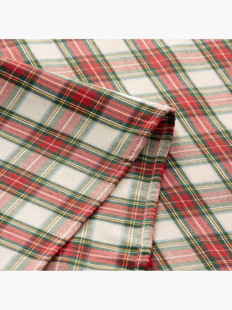 Lot de 6 serviettes de noël en coton, fil doré en relief, carreaux tartan - gamusi Blanc - Kiabi