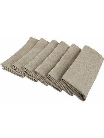 Lot de 6 serviettes de table 100% Lin LINELLE