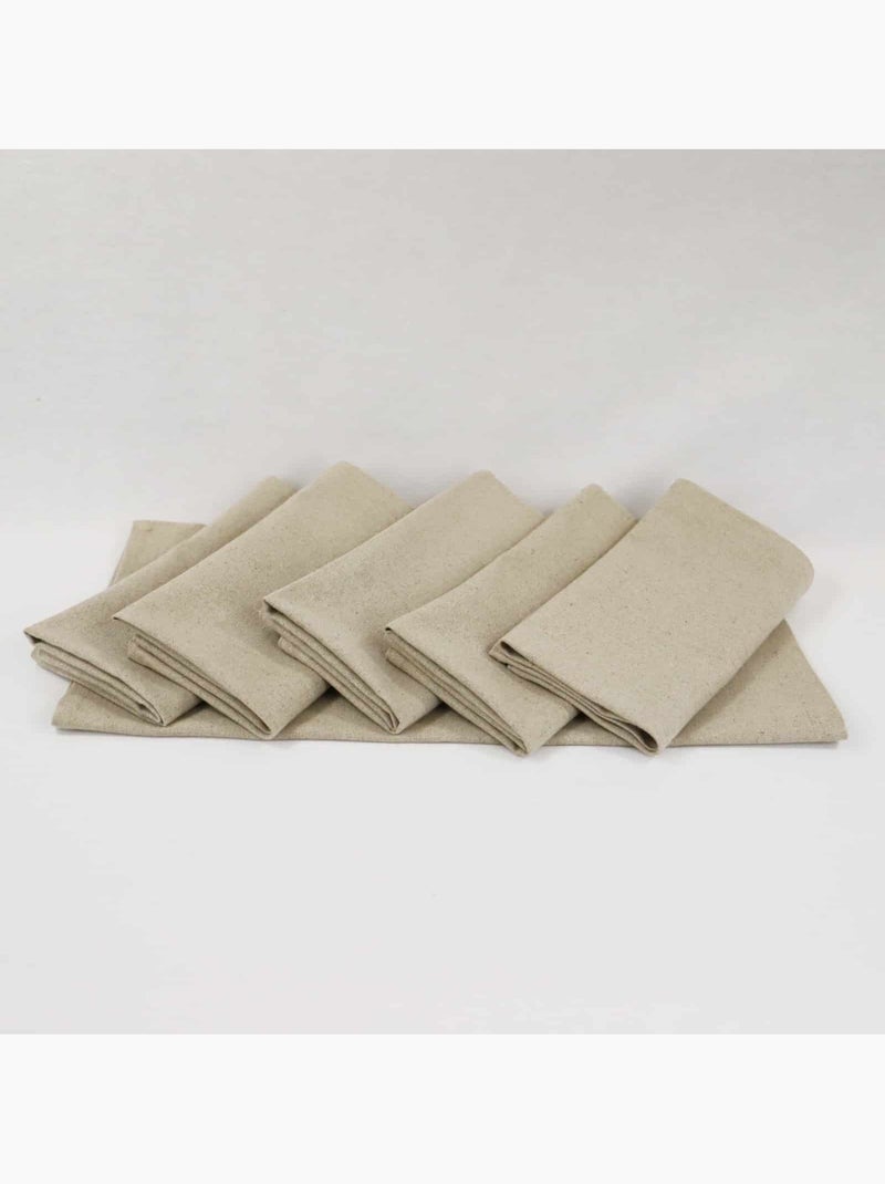 Lot de 6 serviettes de table 100% Lin LINELLE Beige - Kiabi