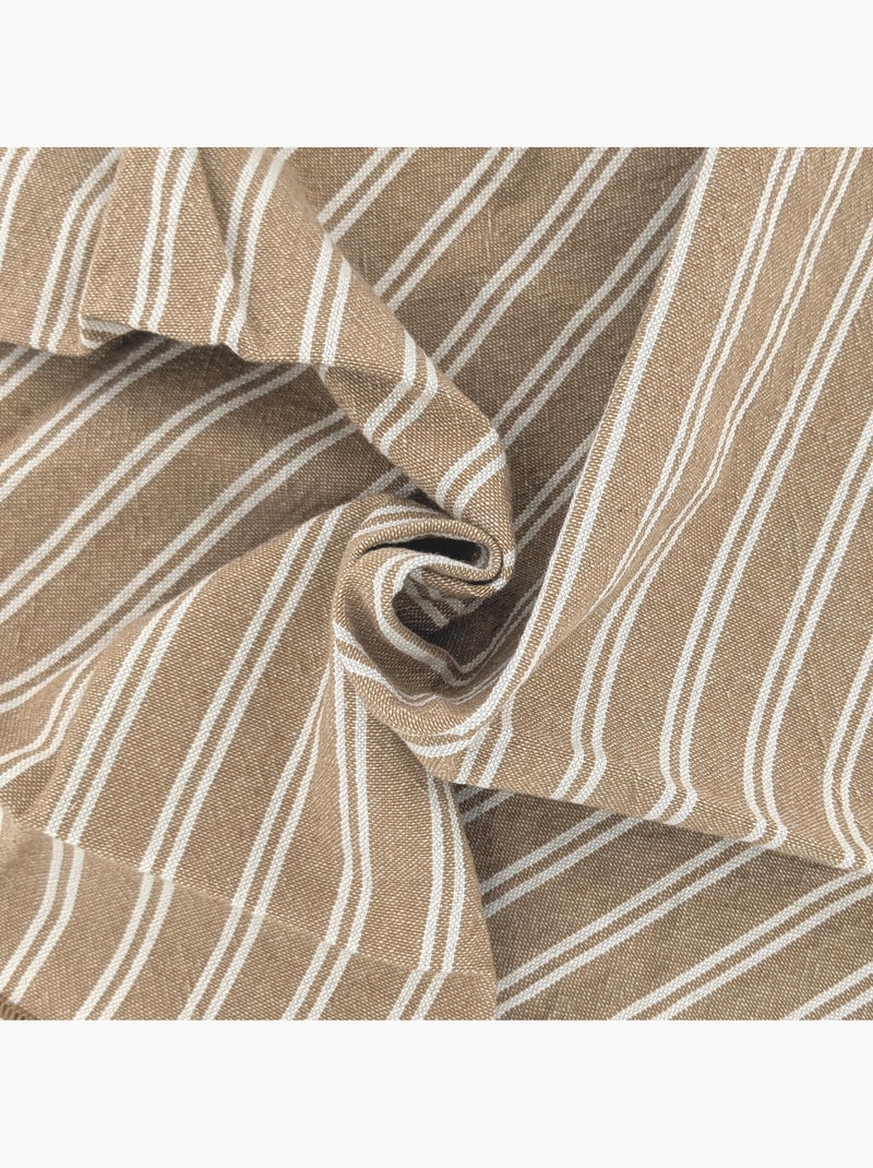 Lot de 6 serviettes de table coton LILI Camel - Kiabi