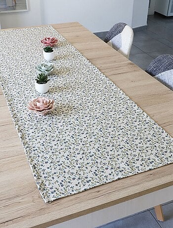 Lot de 6 serviettes de table coton lin FLORALIE