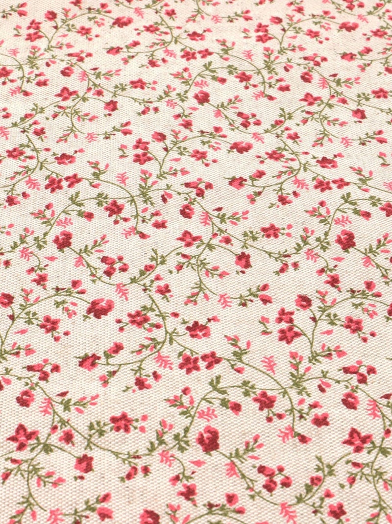 Lot de 6 serviettes de table coton lin FLORALIE Rouge - Kiabi