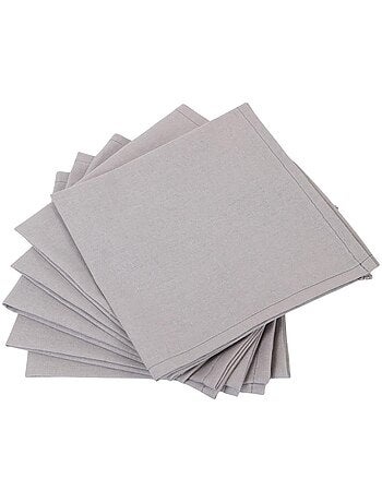 Lot de 6 serviettes de table coton lin METIS