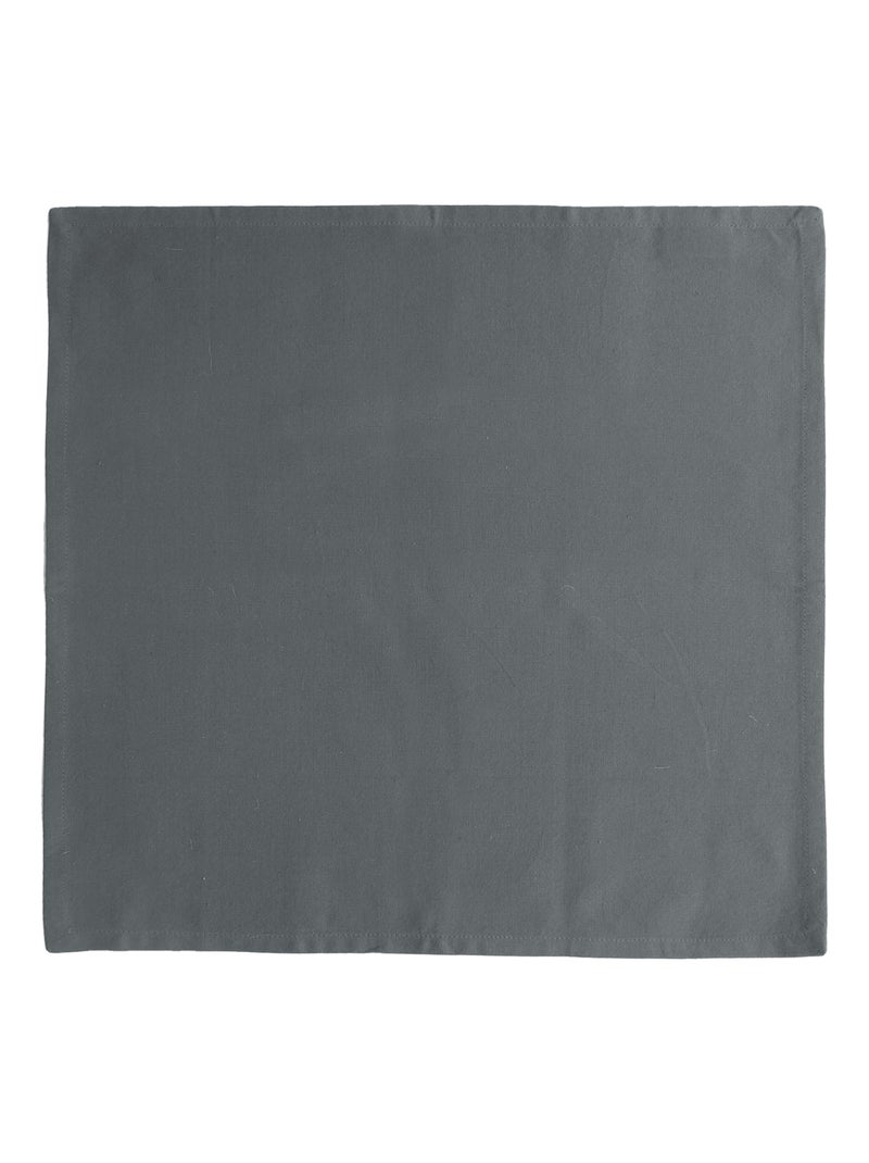 Lot de 6 serviettes de table YUCO coton gris anthracite - Kiabi