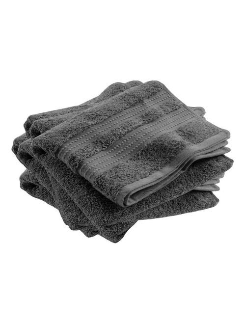 Lot de 6 serviettes de toilette Bio Ardoise - Kiabi