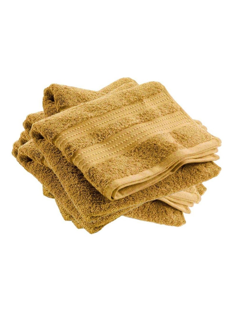 Lot de 6 serviettes de toilette Bio Jaune - Kiabi