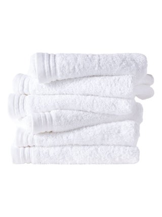 Lot de 6 serviettes de toilette coton uni BATHROOM