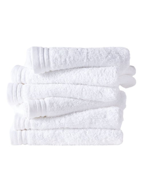 Lot de 6 serviettes de toilette coton uni BATHROOM - Kiabi