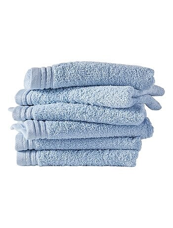 Lot de 6 serviettes de toilette coton uni BATHROOM