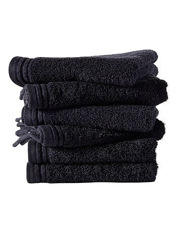 Lot de 6 serviettes de toilette coton uni BATHROOM