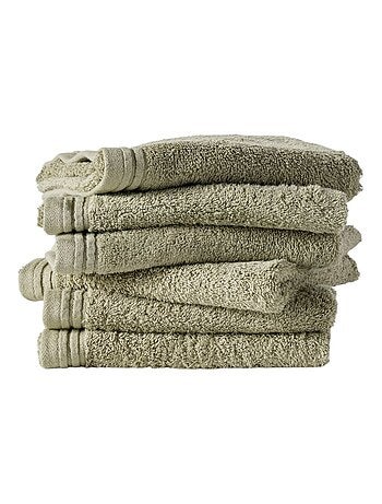 Lot de 6 serviettes de toilette coton uni BATHROOM
