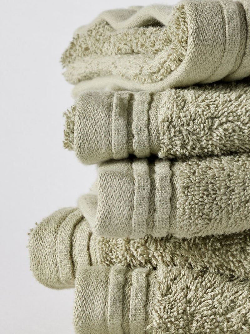 Lot de 6 serviettes de toilette coton uni BATHROOM Vert - Kiabi