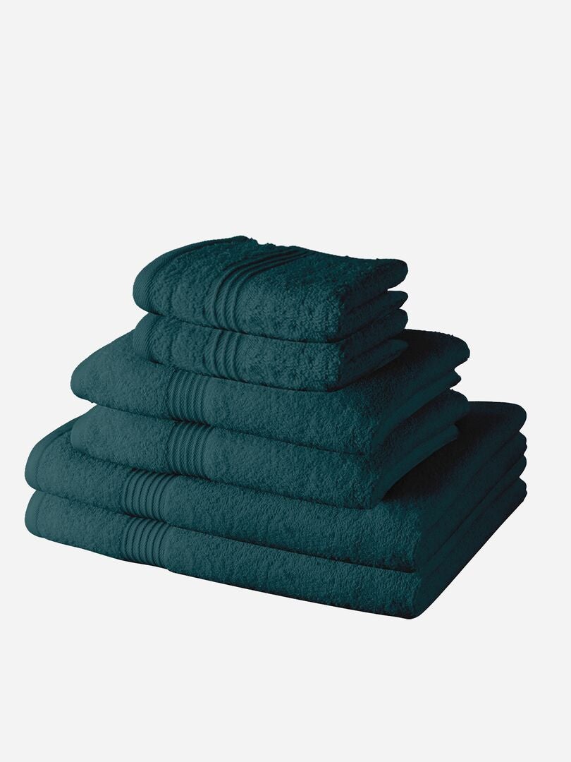 Lot de 6 serviettes + draps de bain Bleu - Kiabi