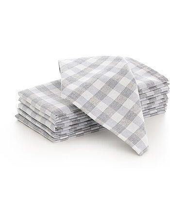 Lot de 6 serviettes en coton à carreaux vichy - gamusi