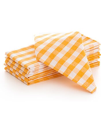 Lot de 6 serviettes en coton à carreaux vichy - gamusi