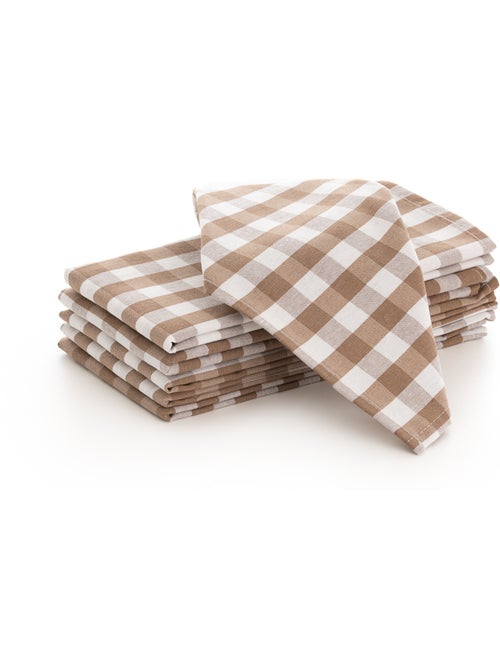 Lot de 6 serviettes en coton à carreaux vichy - gamusi - Kiabi