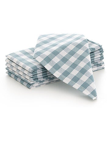 Lot de 6 serviettes en coton à carreaux vichy - gamusi