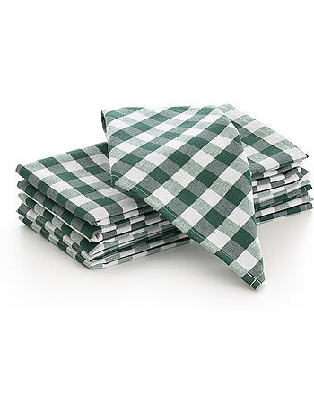 Lot de 6 serviettes en coton à carreaux vichy - gamusi