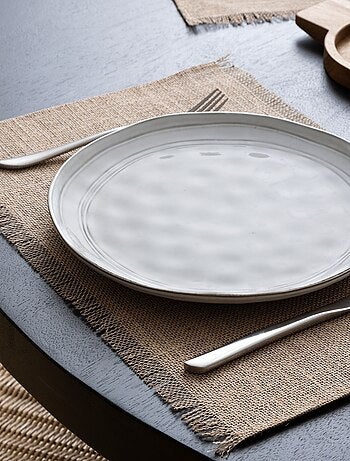 Lot de 6 sets de table à franges - 45 x 30 cm - Naturel