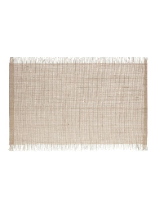 Lot de 6 sets de table à franges - 45 x 30 cm - Naturel - Kiabi