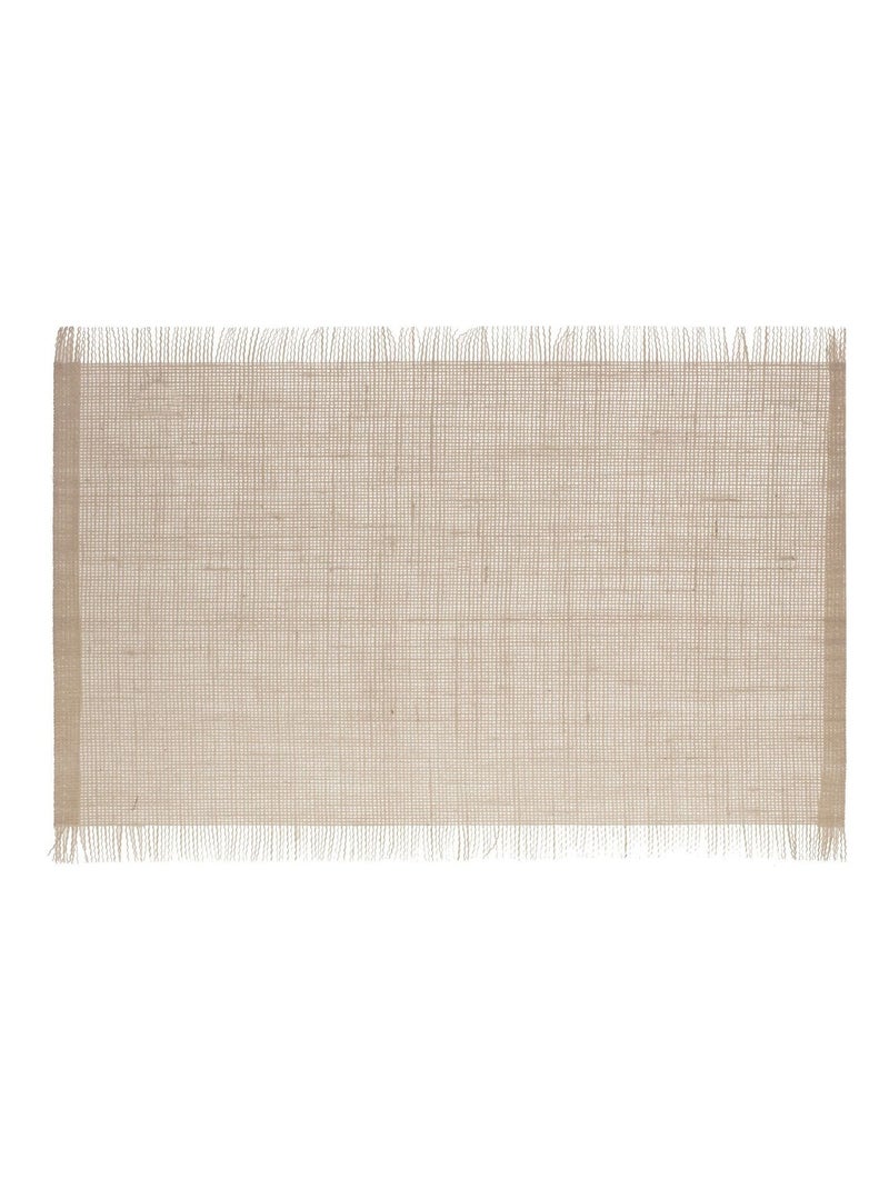 Lot de 6 sets de table à franges - 45 x 30 cm - Naturel Beige - Kiabi