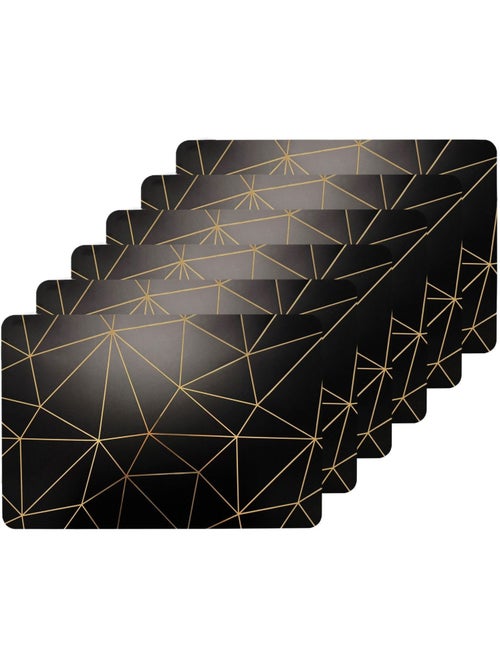 Lot de 6 sets de table avec encre métallique COPPER - Kiabi