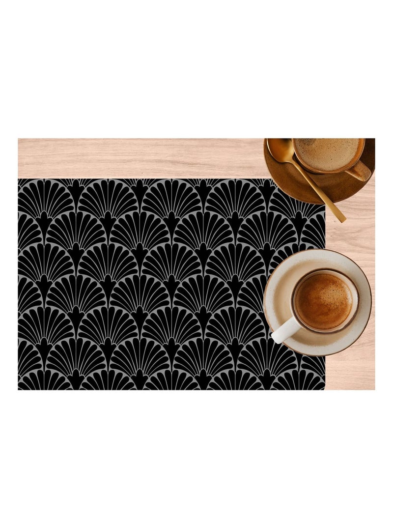Lot de 6 sets de table avec encre métallique ROYA - 30 x 45 cm - Argent et noir Argent - Kiabi
