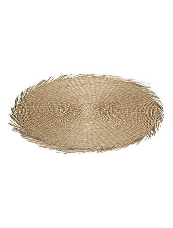 Lot de 6 sets de table cuba - Diamètre 38 cm - Beige