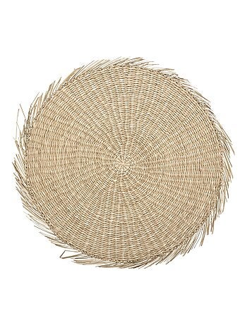 Lot de 6 sets de table cuba - Diamètre 38 cm - Beige