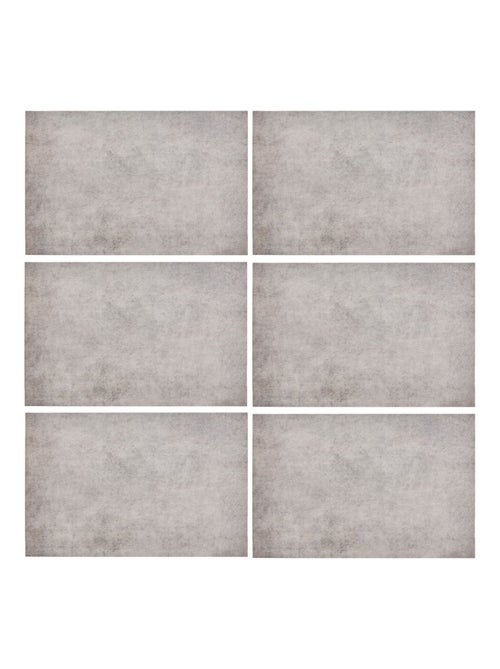 Lot de 6 sets de table effet béton AUTHENTIQUE - 45 x 30 cm - Kiabi
