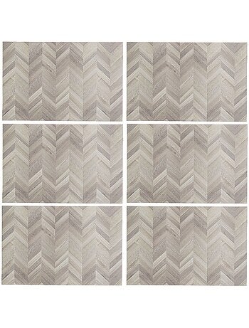 Lot de 6 sets de table effet chevrons AUTHENTIQUE - 45 x 30 cm