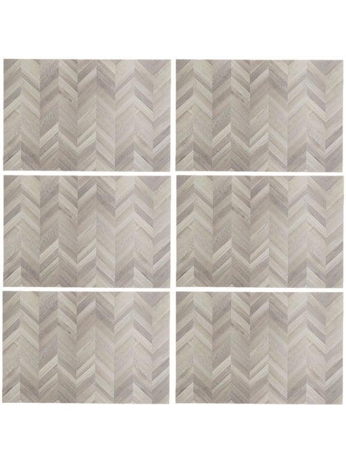 Lot de 6 sets de table effet chevrons AUTHENTIQUE - 45 x 30 cm - Kiabi