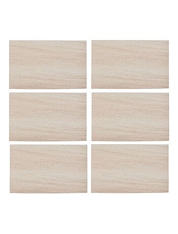 Lot de 6 sets de table effet travertin AUTHENTIQUE - 45 x 30 cm