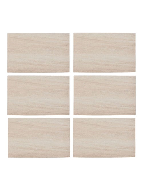 Lot de 6 sets de table effet travertin AUTHENTIQUE - 45 x 30 cm - Kiabi Lot de 6 sets de table effet travertin AUTHENTIQUE - 45 x 30 cm - Kiabi