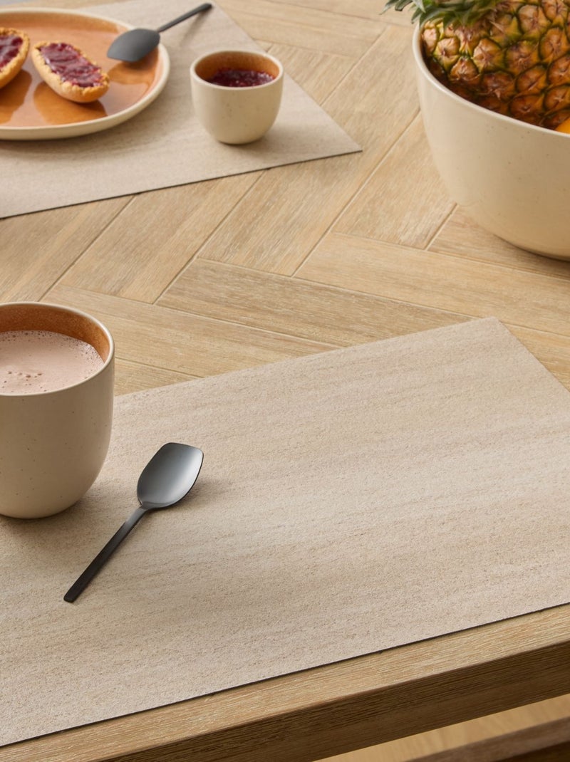 Lot de 6 sets de table effet travertin AUTHENTIQUE - 45 x 30 cm Beige - Kiabi