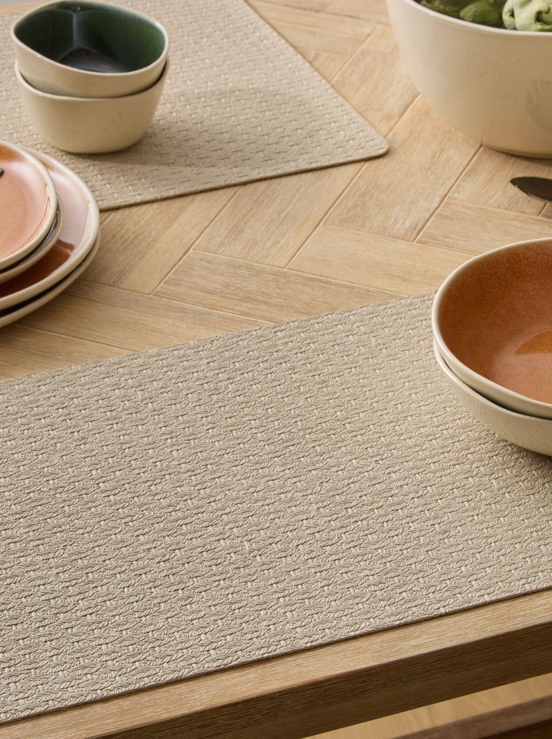 Lot de 6 sets de table effet tressé ELY - 49 x 33 cm - Beige Beige - Kiabi