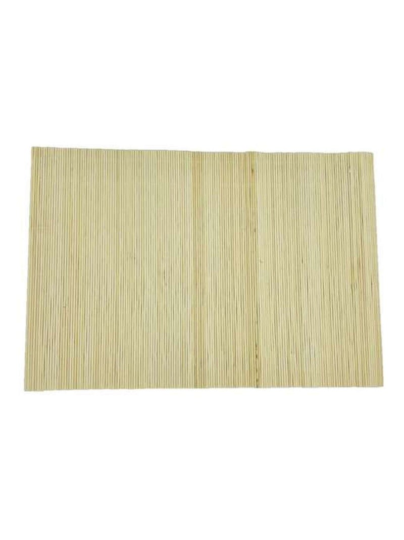 Lot de 6 sets de table en bambou blanchi rectangulaire - 45 x 30 cm Beige - Kiabi