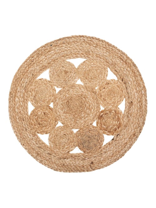 Lot de 6 sets de table en jute ajouré - Diamètre 38 cm - Beige - Kiabi