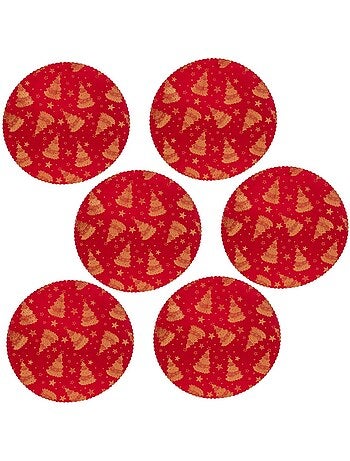 Lot de 6 sets de table en velours SAPIN