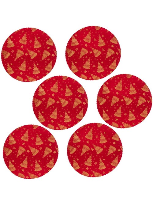 Lot de 6 sets de table en velours SAPIN - Kiabi