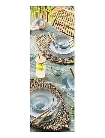 Lot de 6 sets de table feuille en roseau - 48 x 38 cm - Marron